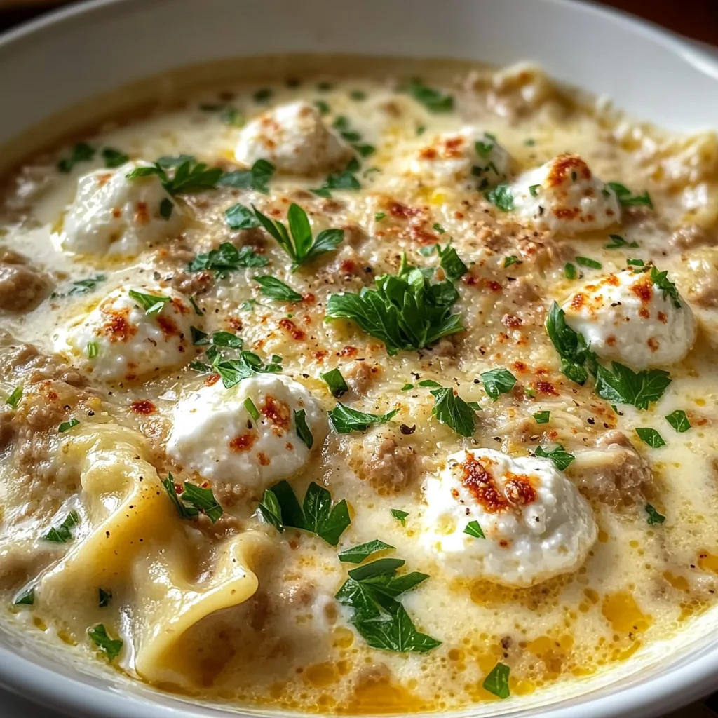 Alfredo Lasagna Soup