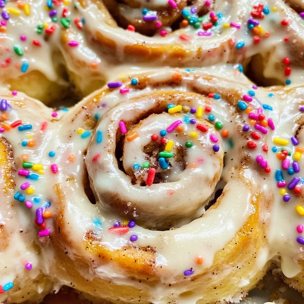 Birthday Cake Cinnamon Rolls (Like Funfetti Cake!)