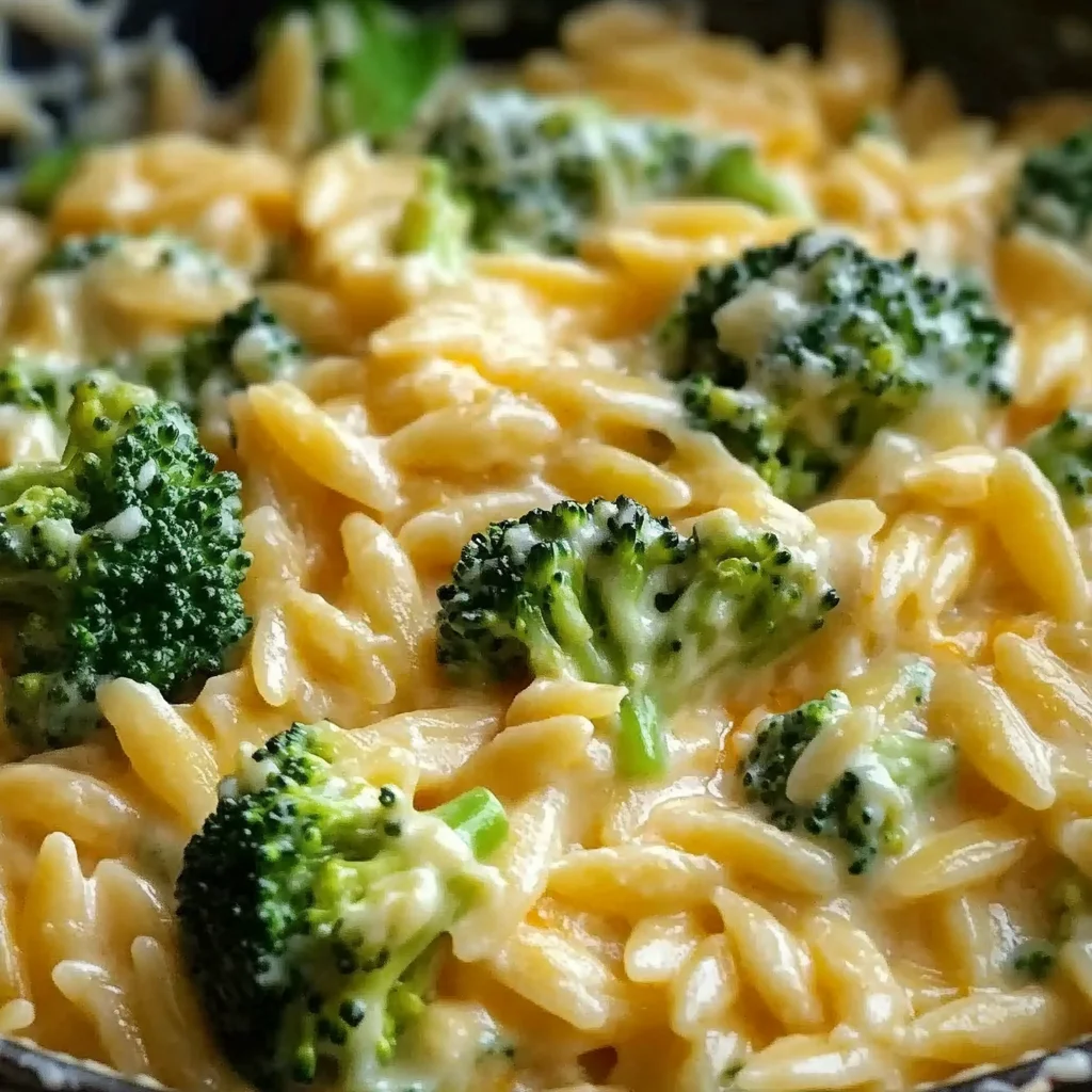 Creamy One-Pot Broccoli Cheddar Orzo