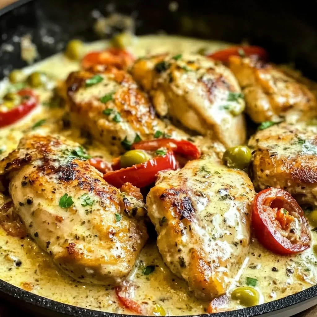 Creamy Pepperoncini Chicken Skillet Recipe - Quick & Easy