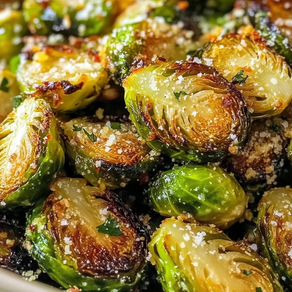 Crispy Garlic Parmesan Brussels Sprouts