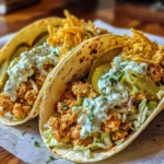 Dill Pickle Ranch Smash Chicken Tacos with Crispy Cheese Delight