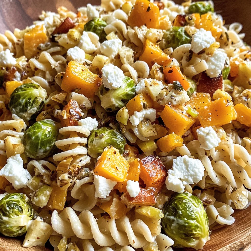 Fall Pasta Salad with Butternut Squash and Brussels