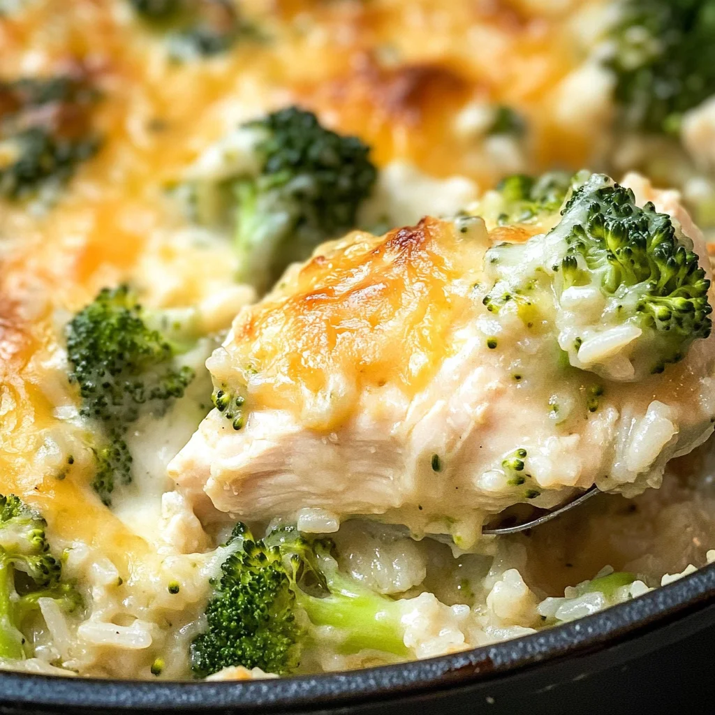 One Pot Broccoli, Chicken and Rice Casserole