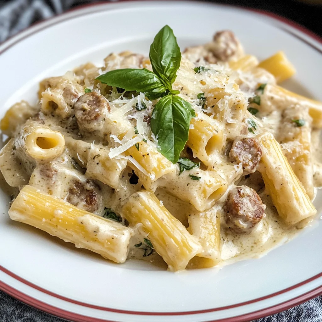 Sausage Alfredo Rigatoni