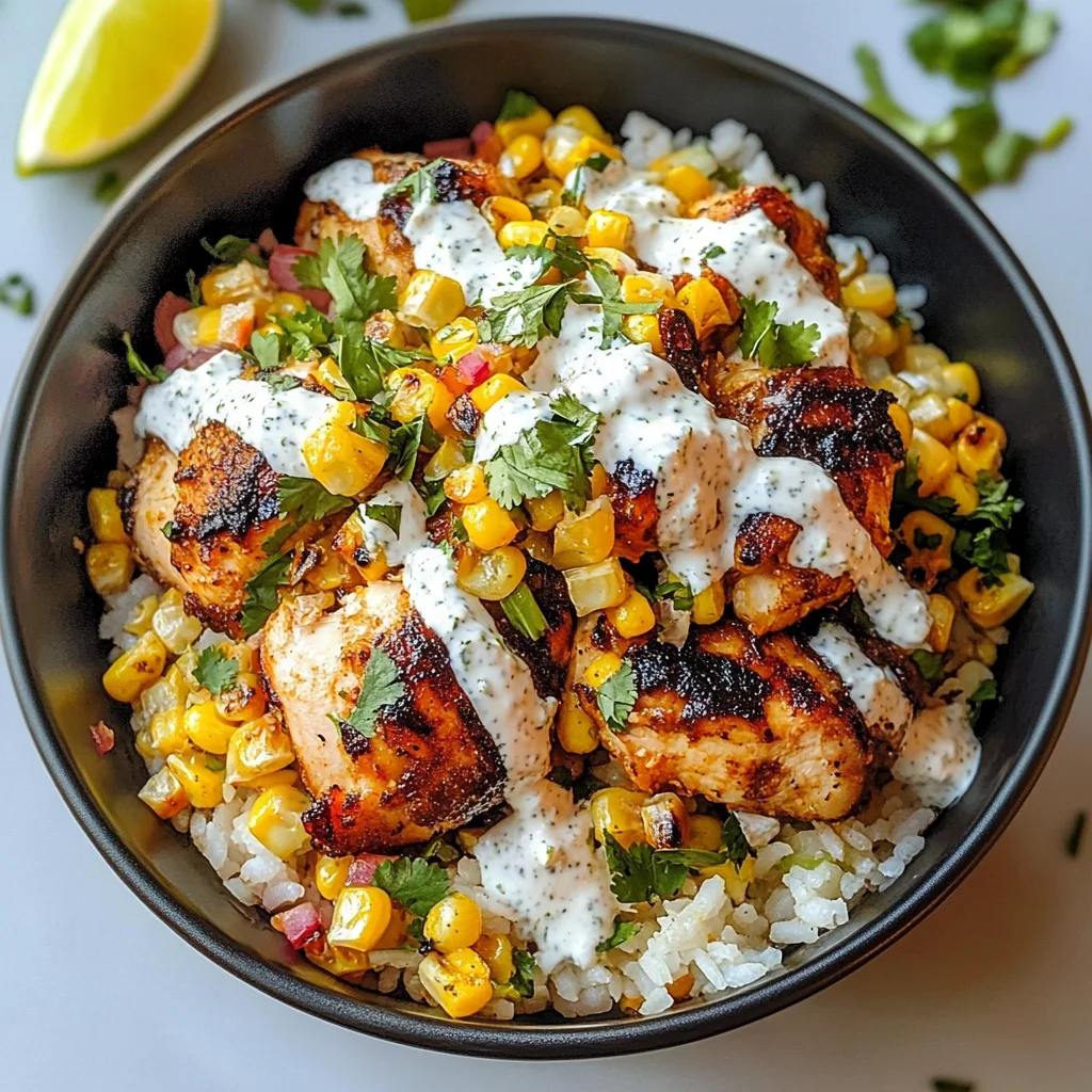 Street Corn Chicken Rice Bowl