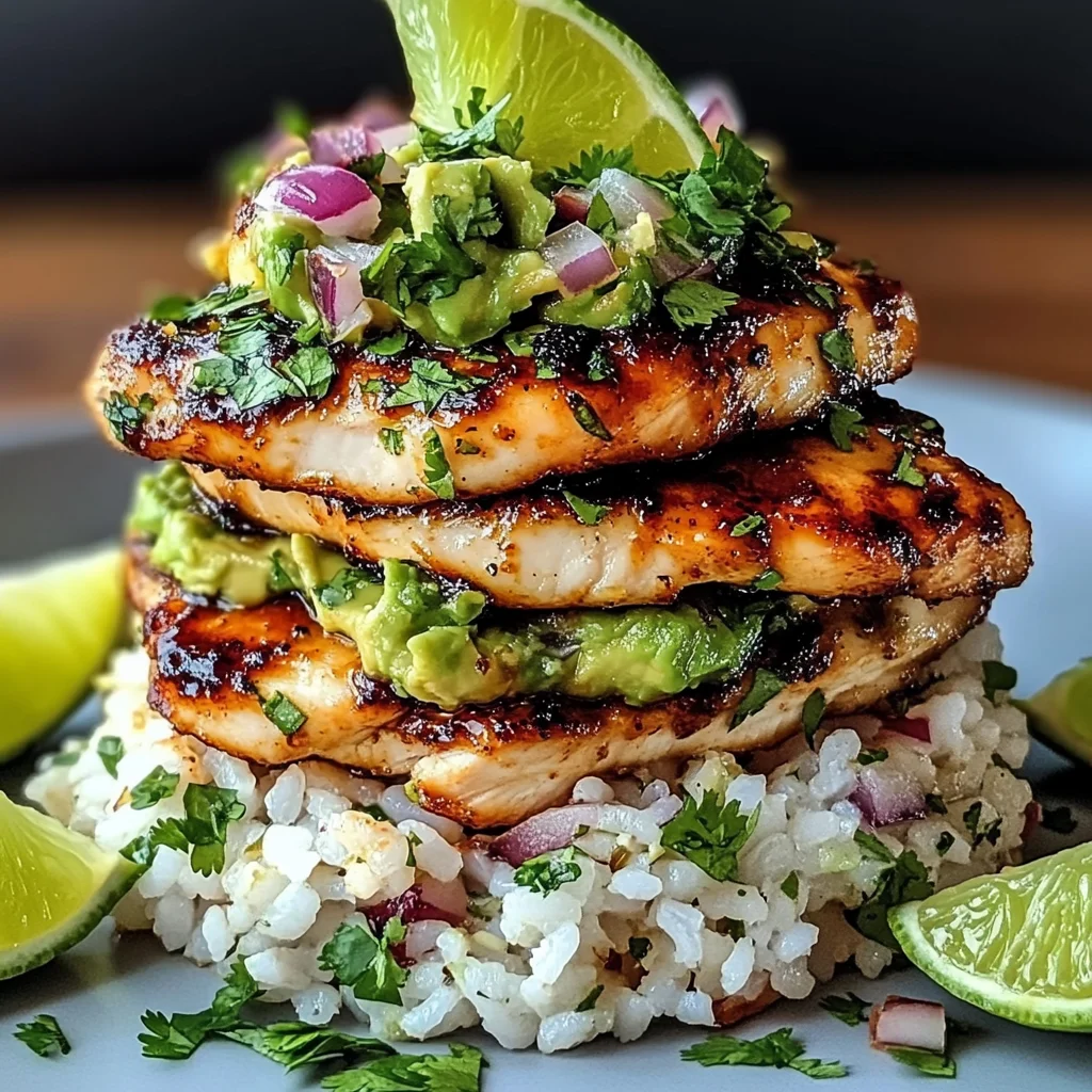 Tangy Honey Lime Chicken & Avocado Rice Stack That Delights