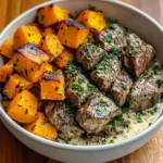 Butternut Squash & Garlic Herb Steak Bowls