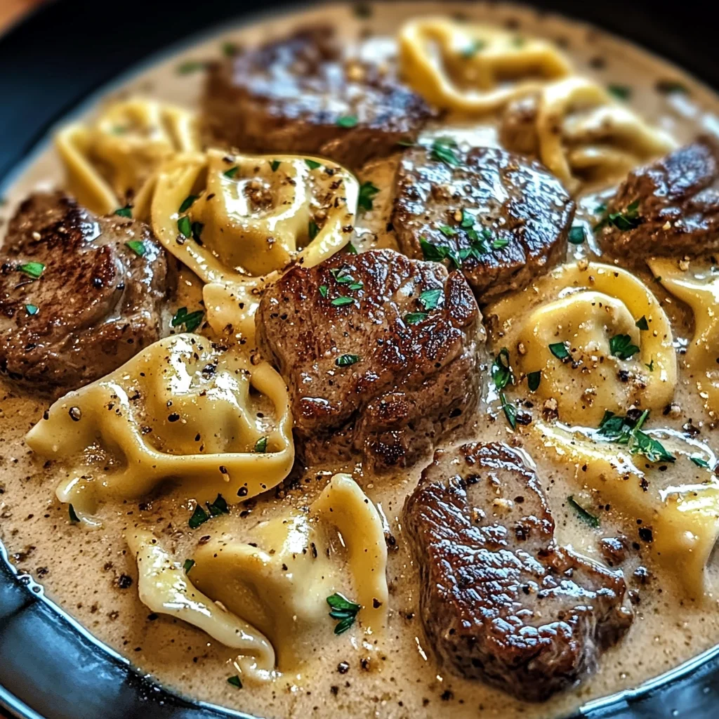 Cracked Garlic Steak Tortellini in Creamhouse Sauce Bliss