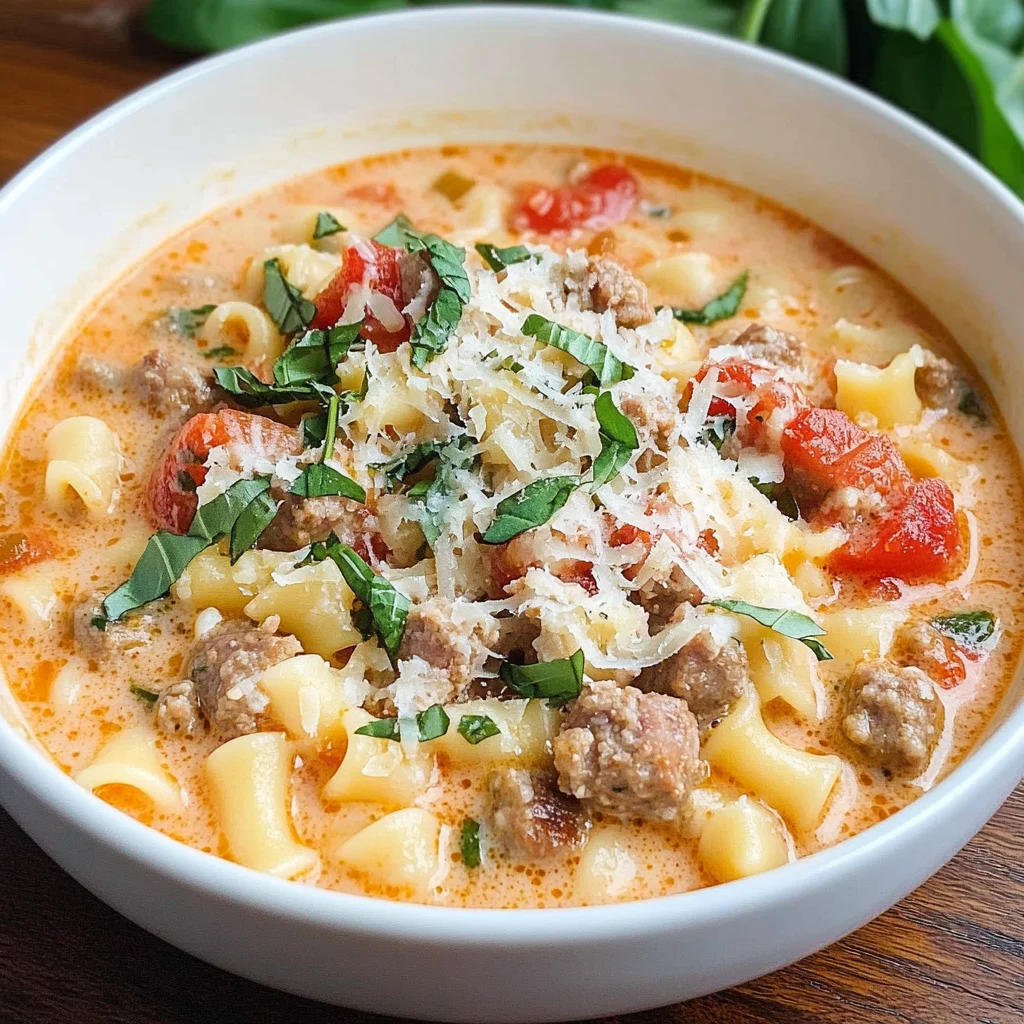 Creamy Parmesan Italian Sausage Soup