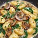 Creamy Spinach and Mushroom Gnocchi (One-Pan, 20 Minutes)