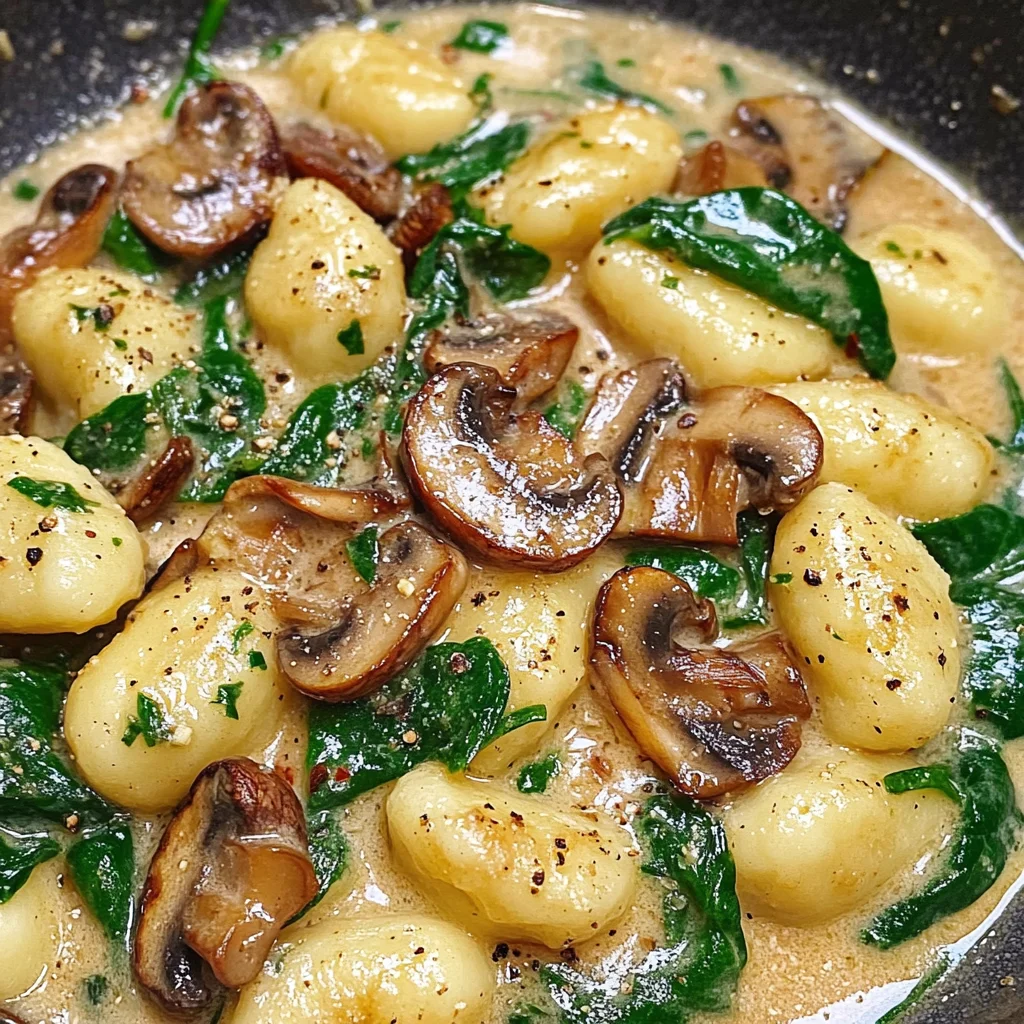 Creamy Spinach and Mushroom Gnocchi (One-Pan, 20 Minutes)