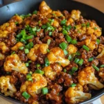 Crispy Chili Ground Beef and Cauliflower Skillet