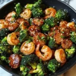 Easy Honey Garlic Shrimp and Sausage Broccoli Skillet