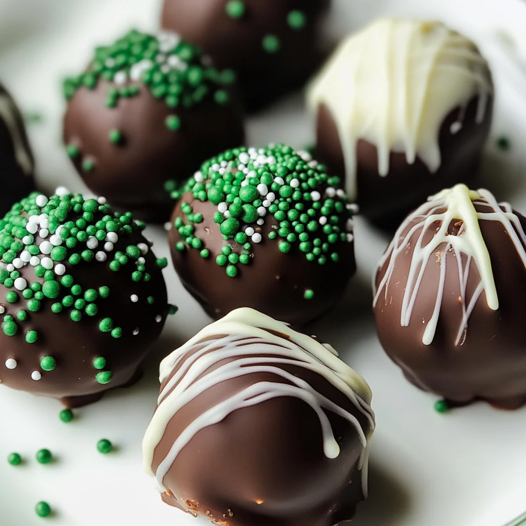Easy Mint Chocolate Truffles (3 Ingredients)