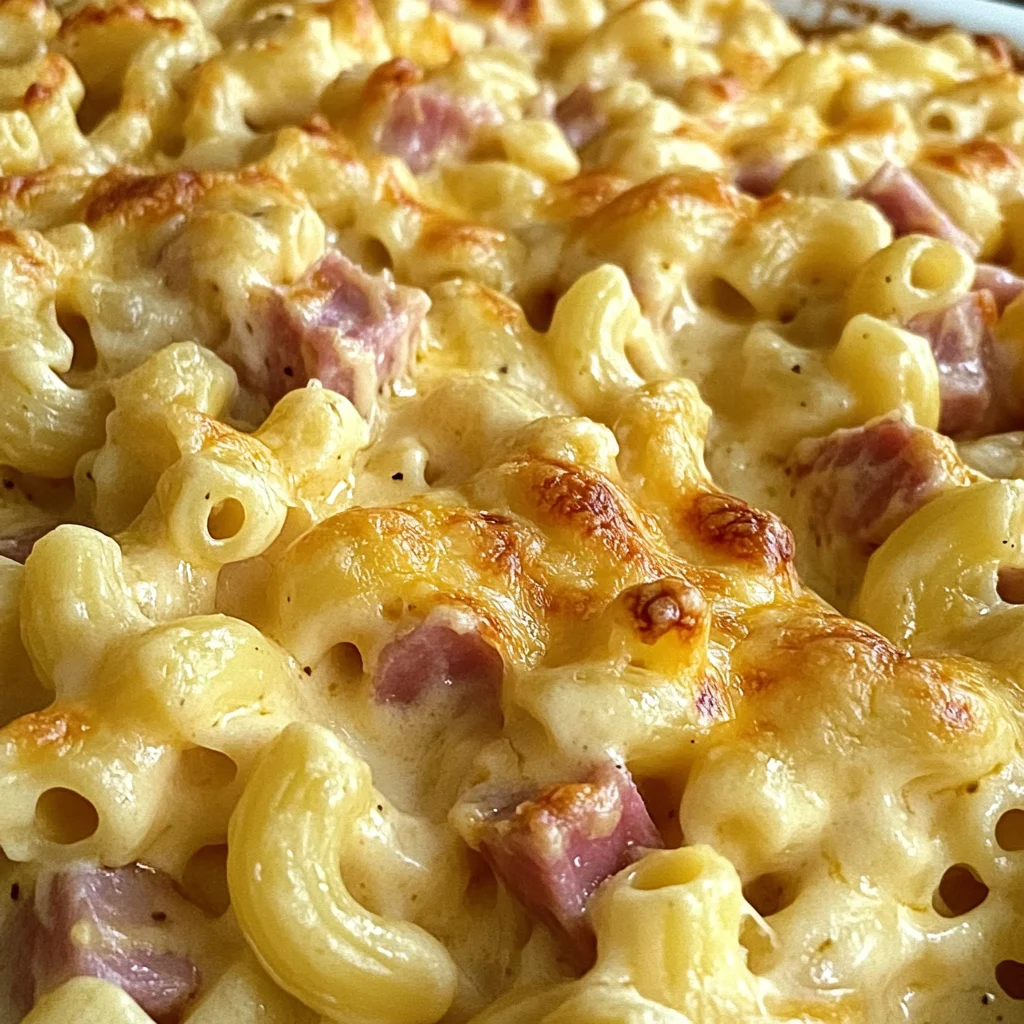 Macaroni & Cheese Ham Casserole