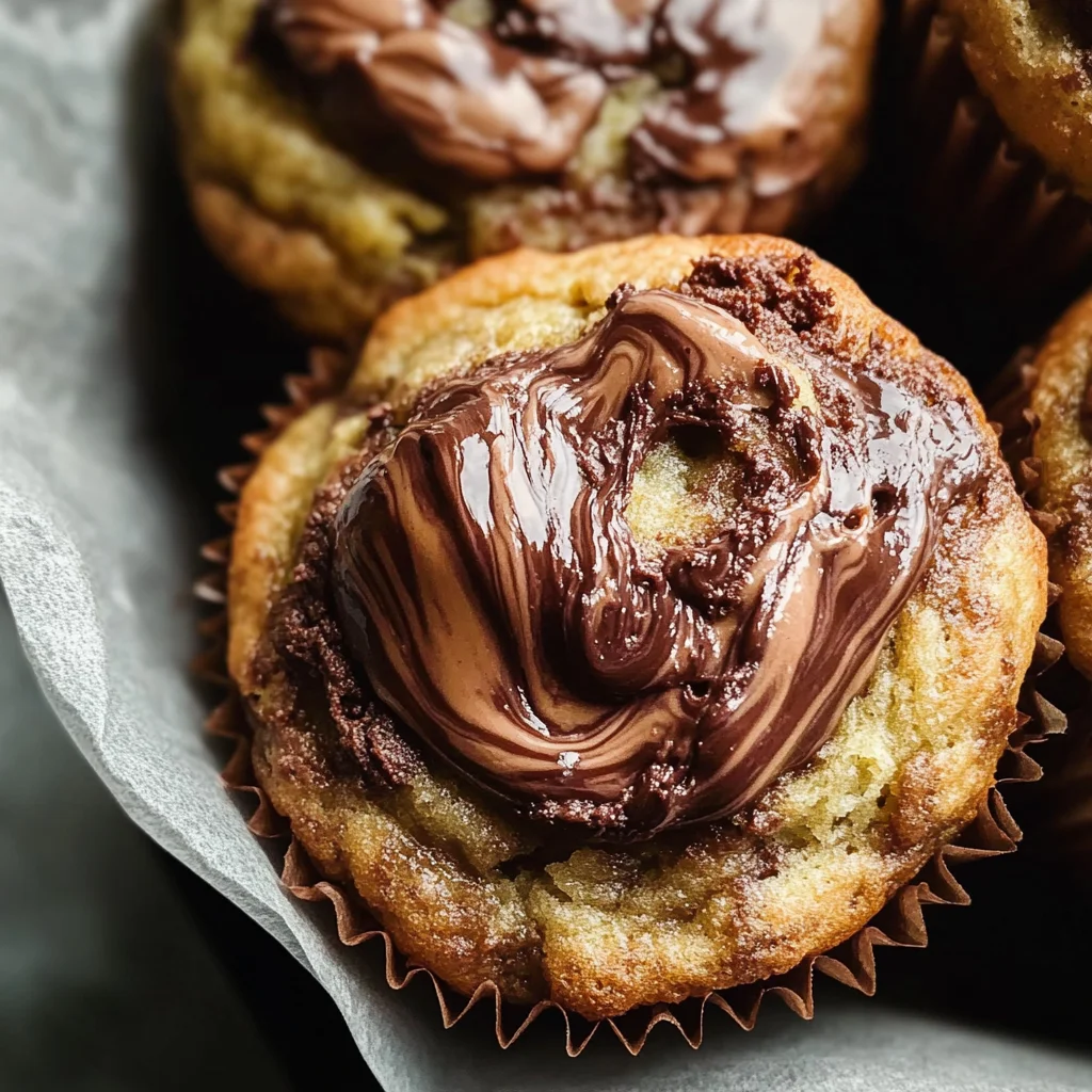 Nutella Swirled Banana Muffins