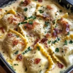Olive Garden-Inspired Ravioli Carbonara