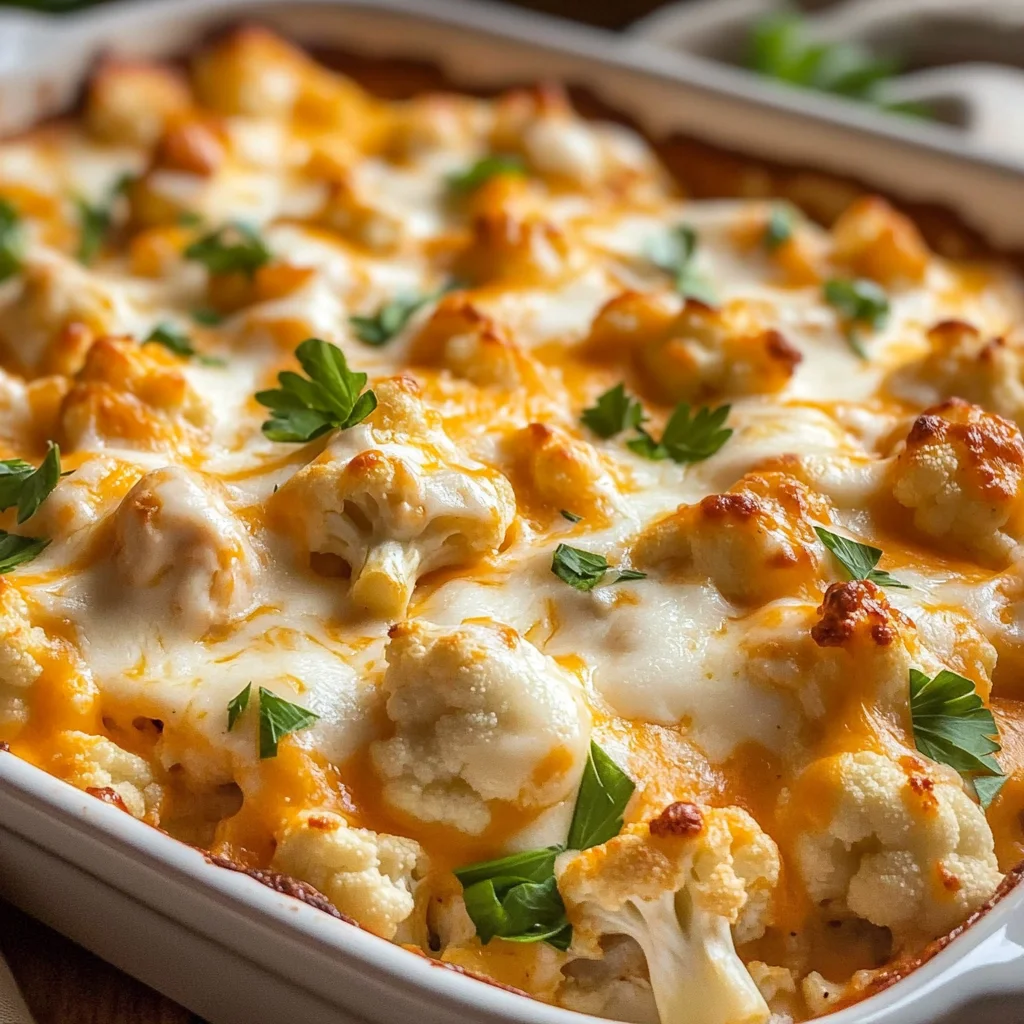 Creamy Buffalo Chicken Cauliflower Casserole Recipe