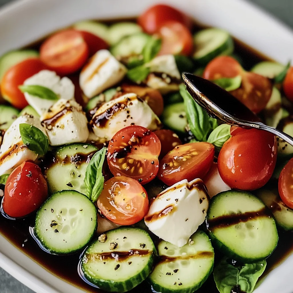Fresh Cucumber Caprese Salad