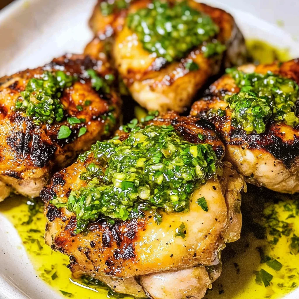 Grilled Chicken Thighs with Chimichurri
