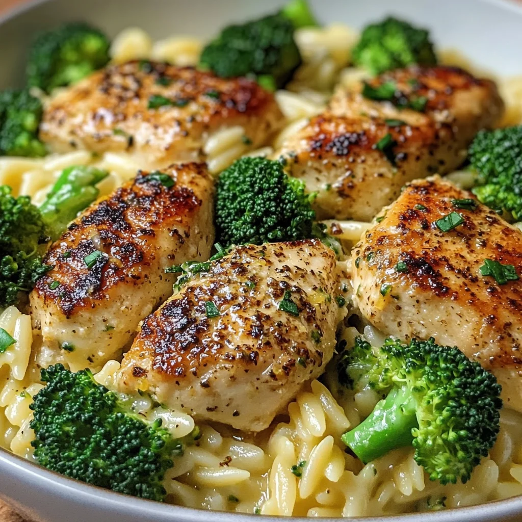 Lemon Pepper Chicken Broccoli Orzo