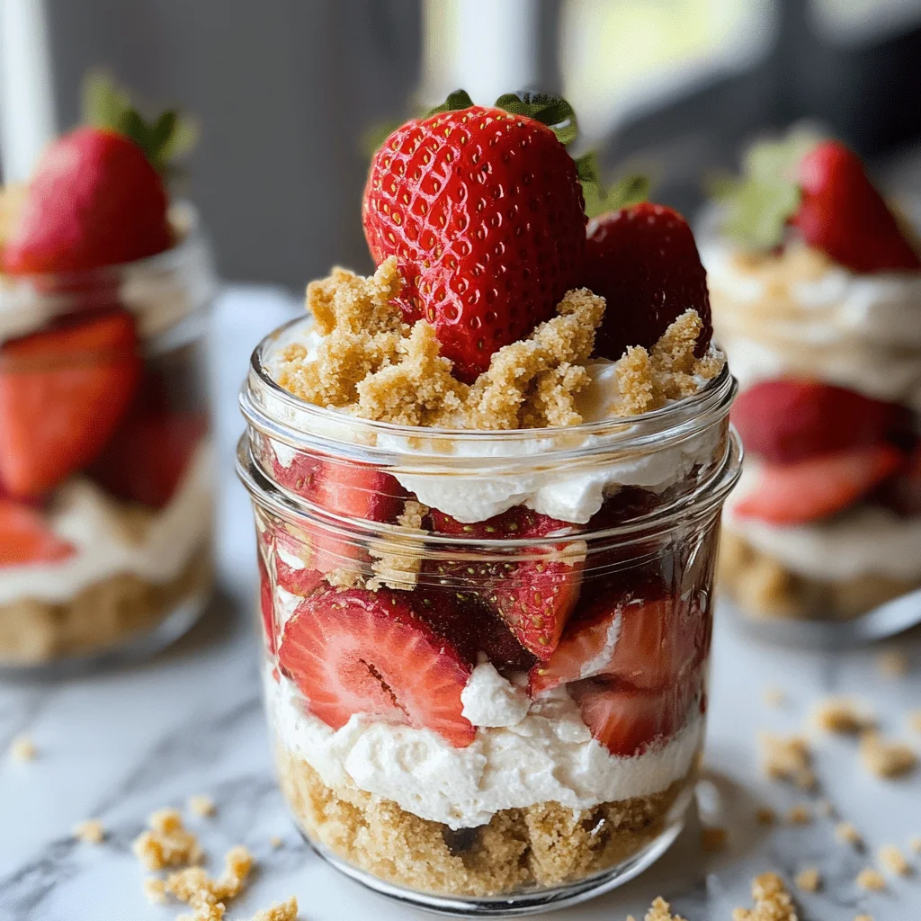 No-Bake Strawberry Cheesecake Jars