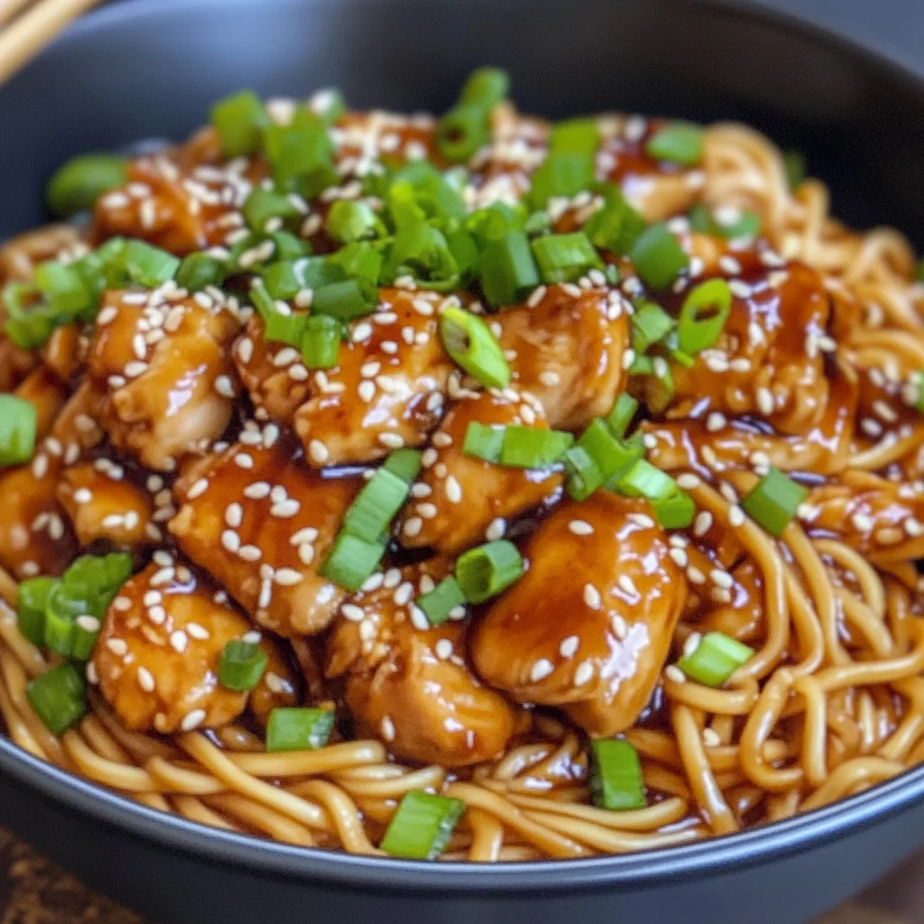 Sticky Garlic Chicken Noodles