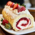 Strawberries and Cream Swiss Roll