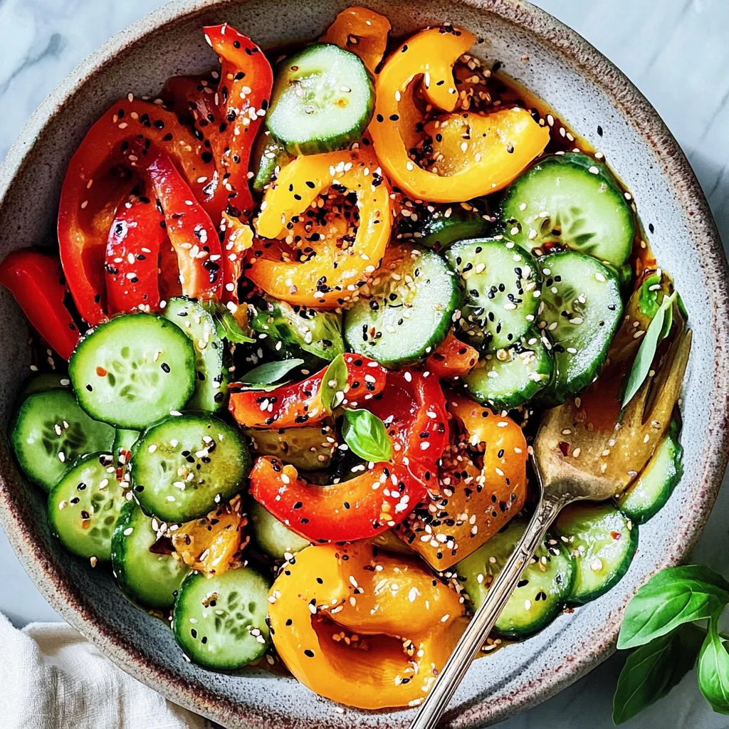Viral TikTok Cucumber & Bell Pepper Salad
