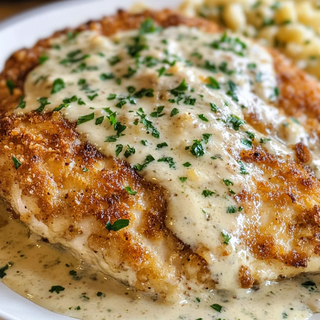 Crispy Parmesan Chicken with Garlic Cream Sauce | Easy Family Dinner Dishes