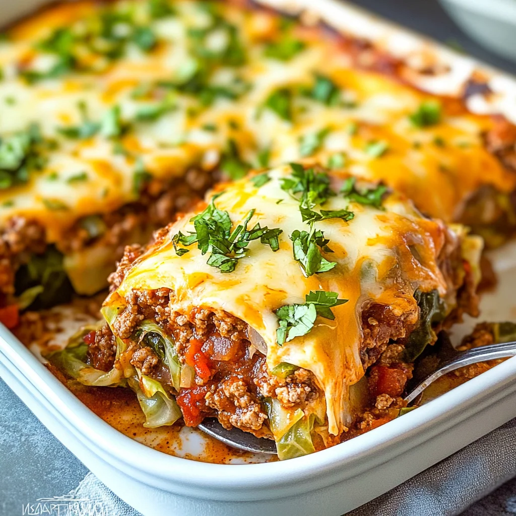 Easy Low Carb Mexican Lazy Cabbage Roll Casserole