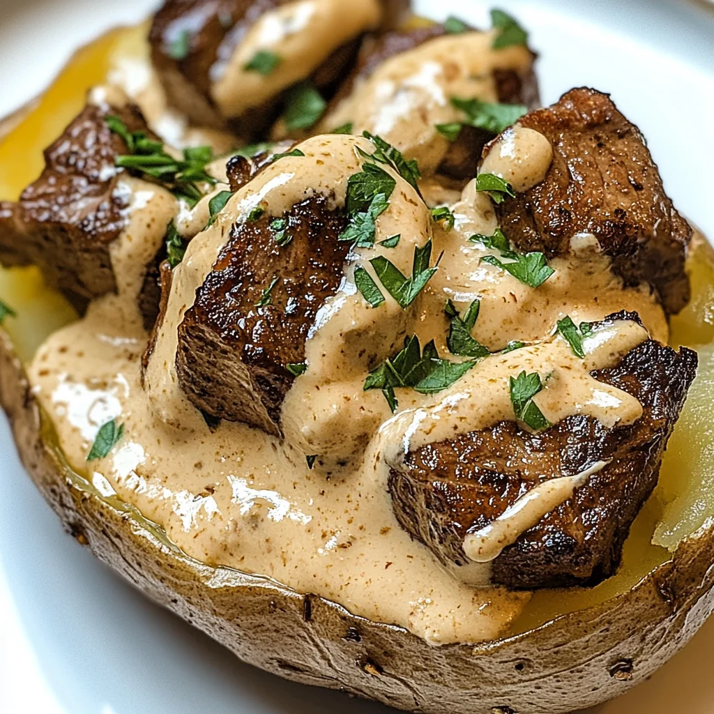 Loaded Baked Potato with Steak Bites