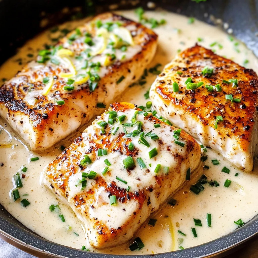Mahi in Lemon Garlic Cream Sauce