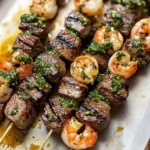 Surf and Turf Kabobs with Chimichurri Sauce