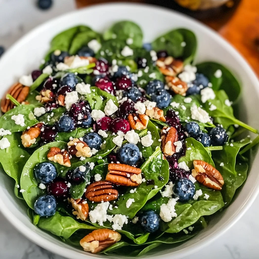 Blueberry Spinach Salad with Honey Balsamic Dressing