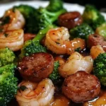 Honey Garlic Shrimp, Sausage & Broccoli