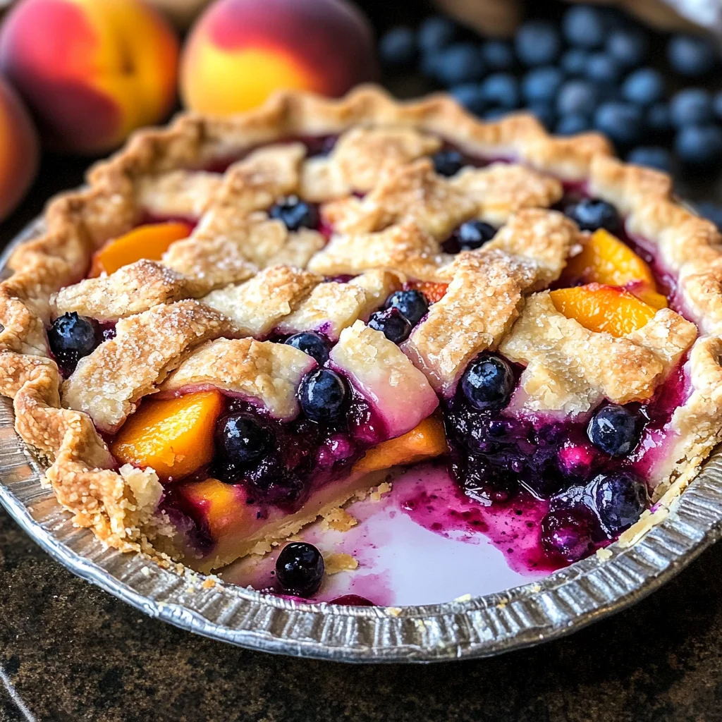 Raspberry Peach Blueberry Pie