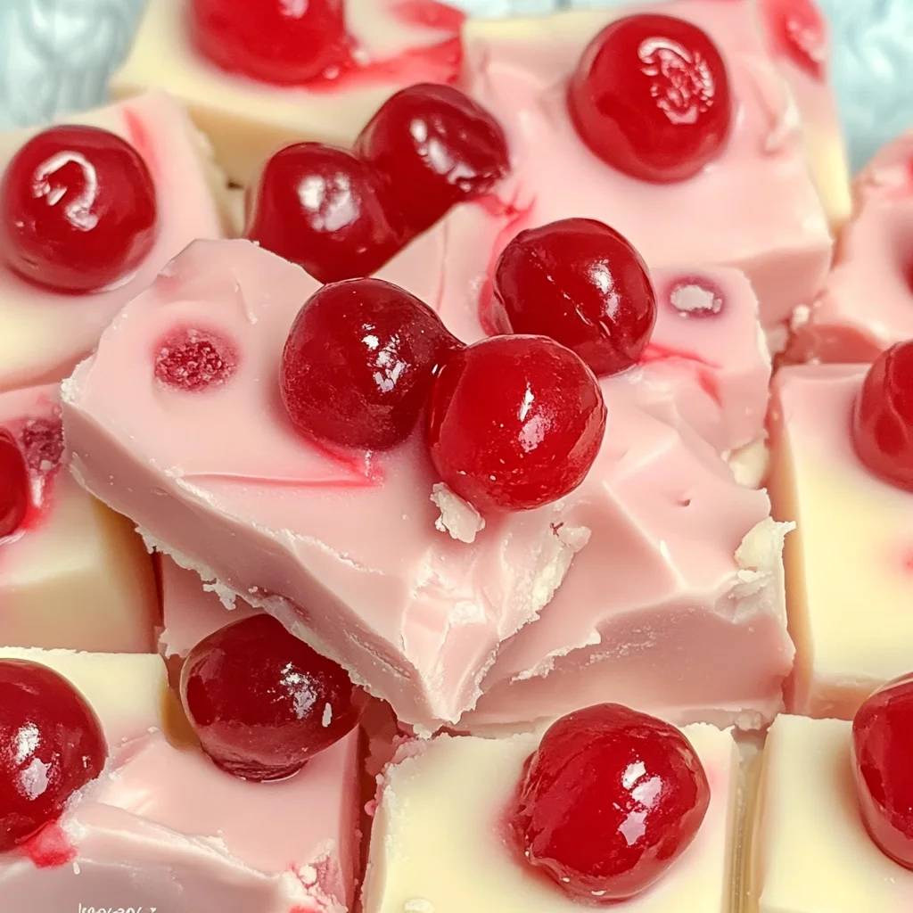White Chocolate Cherry Fudge